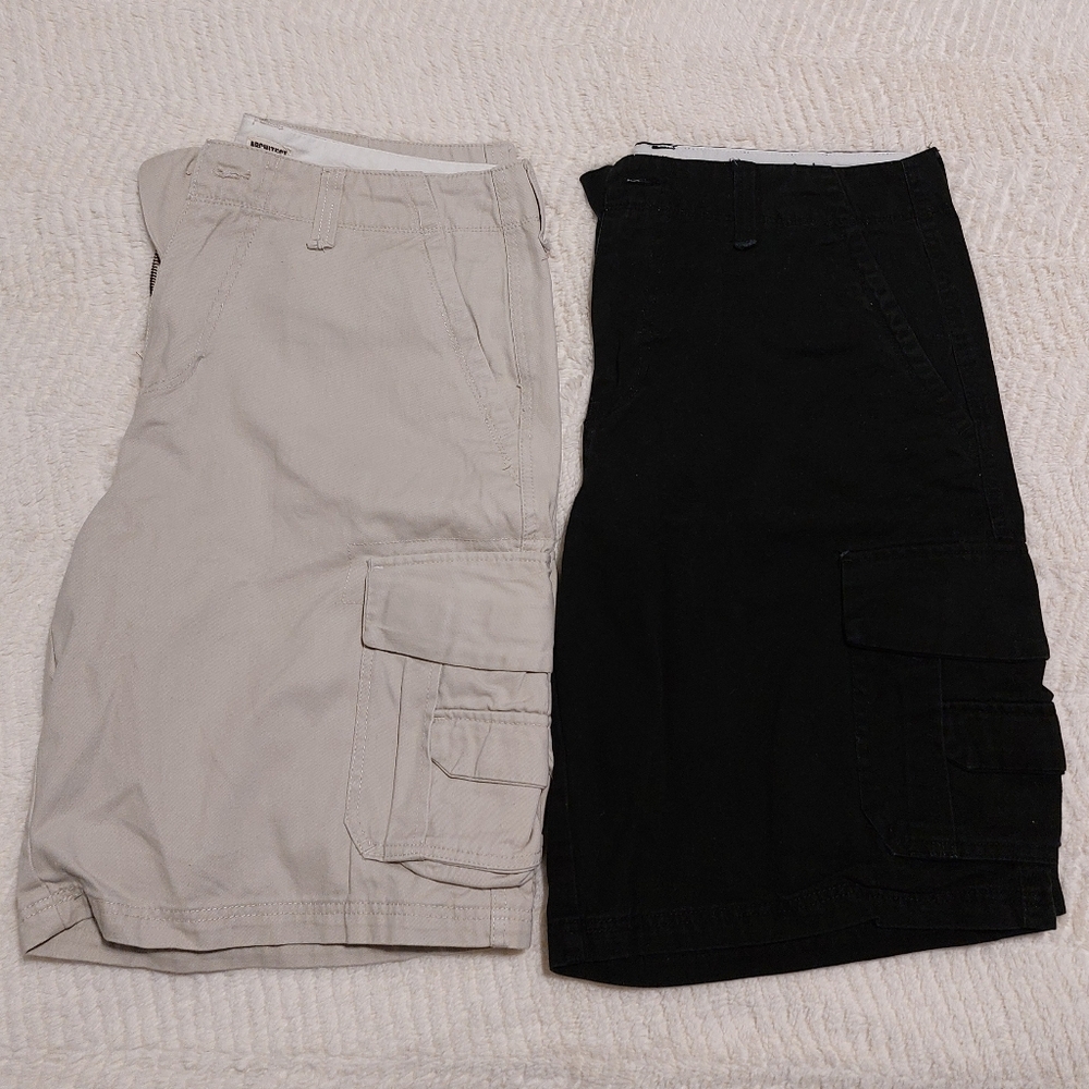 Lot of 2 Architect Jean Company Shorts - Black & Khaki